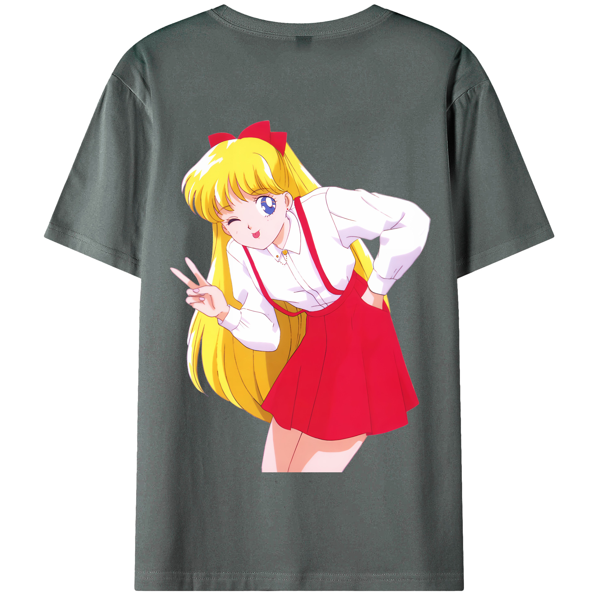 （画像用） 美少女戦士セーラームーン 愛野 美奈子 あいの みなこ Sailor Moon Aino Minako 綿100％半袖Tシャツ（背面プリント）
